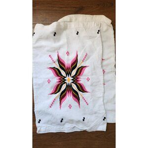 Authentic Mexican Tenango Hand Embroidered Otomi Art Pillow Case Covers (x2)